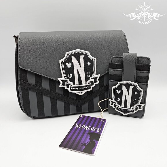 Loungefly Wednesday Nevermore Crossbody Bag Set